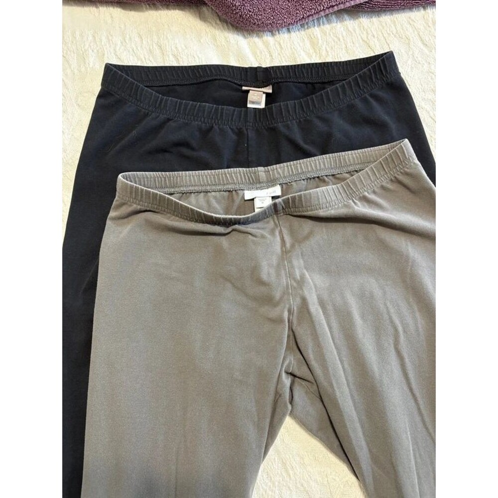 Two Pairs J Jill Leggings Black Gray Medium